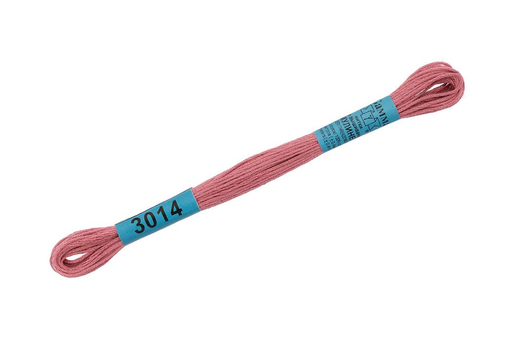 Мулине Gamma 100% хлопок, цв.3014 т.розовый, 24 мотка по 8 метров