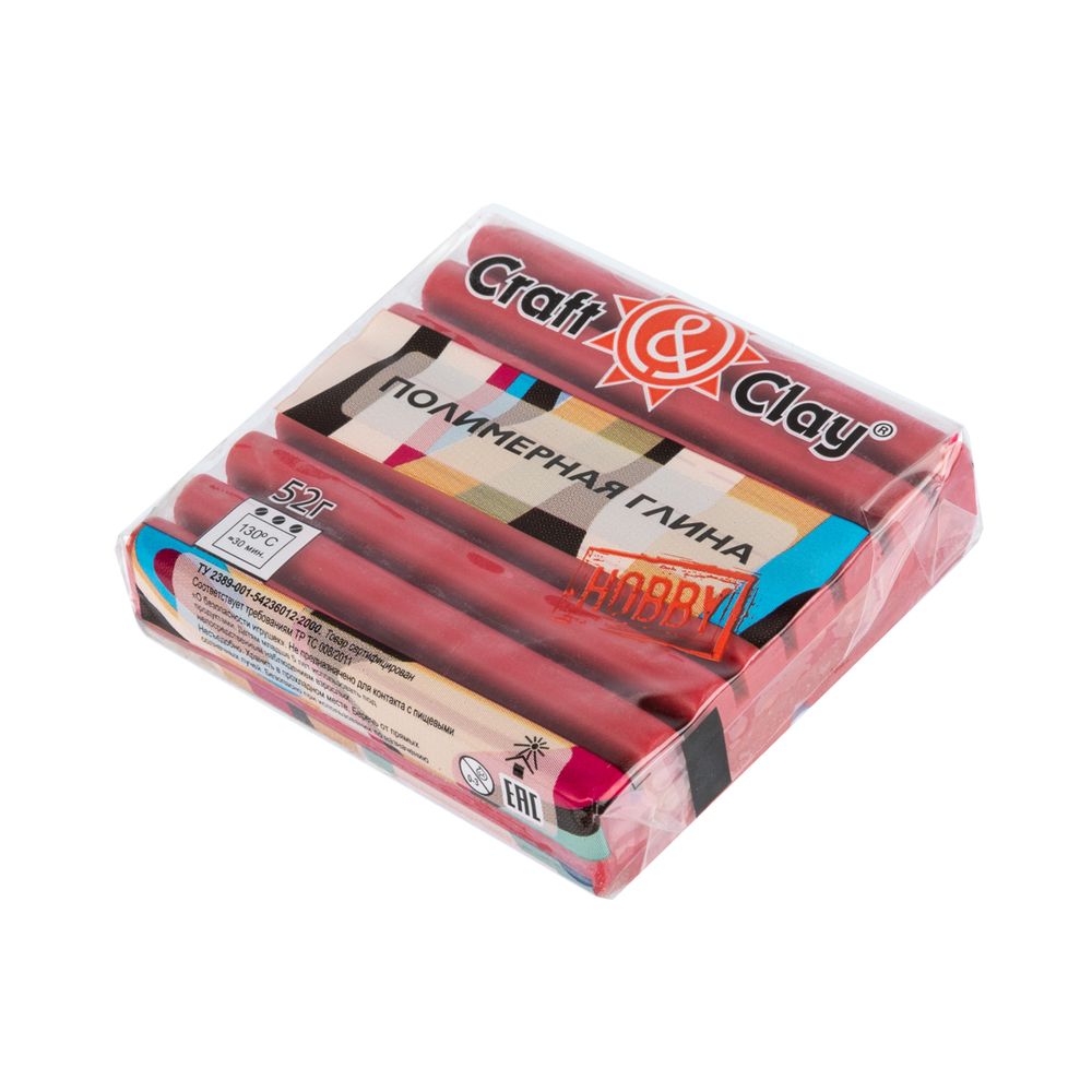Полимерная глина 52 г, 1077 брусничный, Craft&Clay CCH