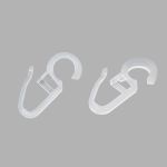 Крючки шторные для карниза 34 мм, пластик для карнизных колец, прозрачный, 100 шт/упак, PPA632