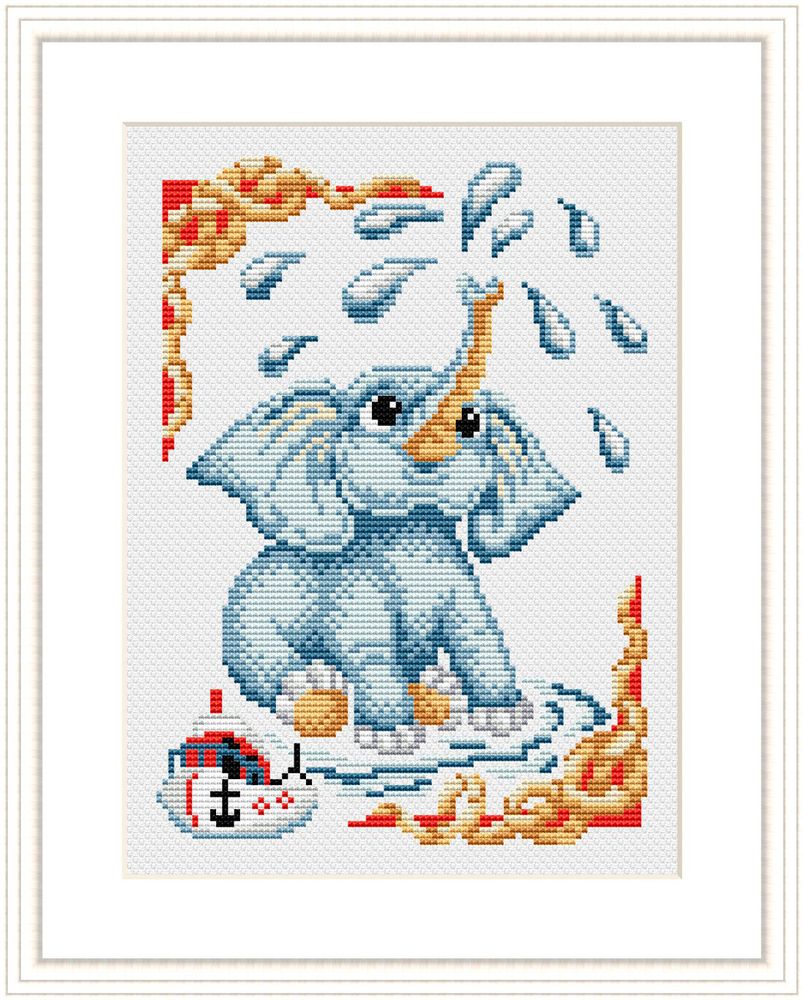 Набор для вышивания нитками МП Студия, Слонёнок 21х30 см