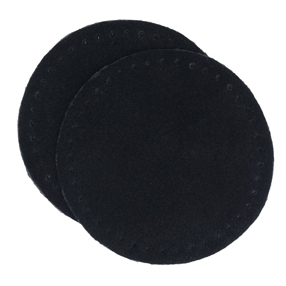 Заплатки пришивные из замши, круг ⌀6см с перфорацией, 2 шт, 100% кожа, 20 черный, 59111