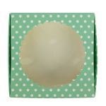 Коробка с окном для печенья 11.5х11.5х3 см, №2 Горошек мятный, S-Chief CBC-015