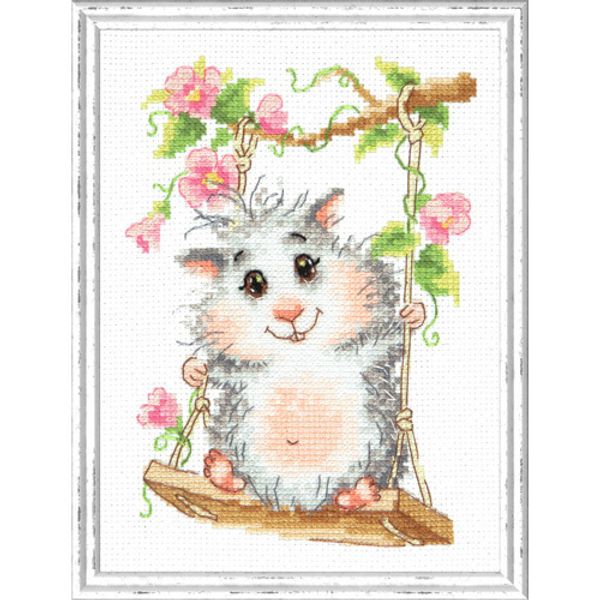 Набор для вышивания нитками Чудесная игла, На качельках, 12х17 см