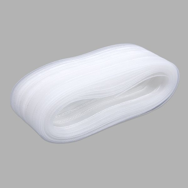 Лента (тесьма) шторная: сборка вафельная (1:2.5) 60 мм / 10 метров, (2 ряда петель, 4 шнура), прозрачный, (605-О)