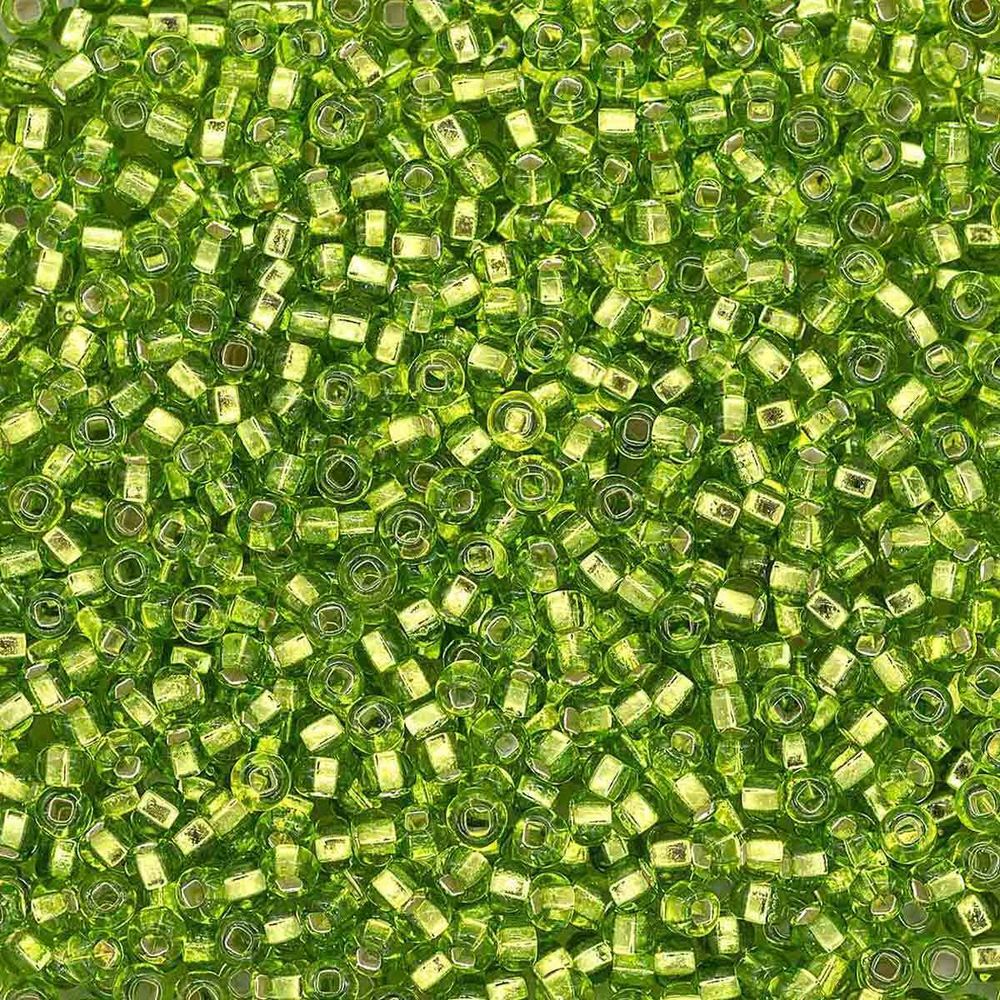 Бисер Preciosa прозрачный, серебряный центр 10/0 (2.3 мм), кв.отв, 100 г (5х20 г), цв. 57220