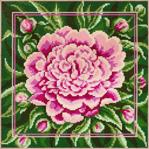 Алмазная (кристальная) мозаика Фрея, постер Пион, 30х30 см