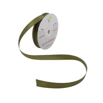 Лента атласная 1-сторонняя 12.0 мм / 27.4±2 метров, 6140 хаки 8085, 06, Globus