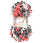 Пряжа Alize (Ализе) Puffy Fine Color / уп.5 мот. по 100 г, 14,5м, 6518 секционный