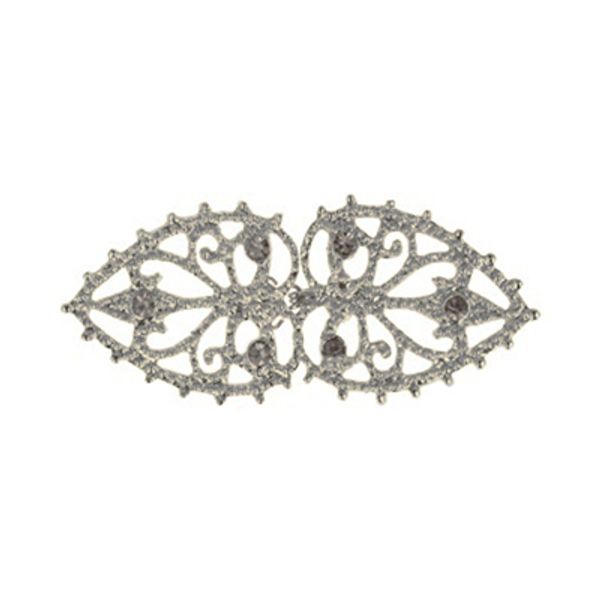 Застежка декоративная металл 70х30 мм, 2 шт, 0409 никель (прозрачный), Micron GH 1048