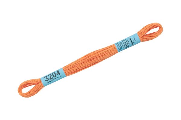 Мулине Gamma 100% хлопок, цв.3204 бл.бл.оранжевый, 24 мотка по 8 метров