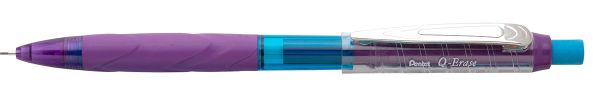 Карандаш автоматический Q-Erase с длинным выкручивающимся ластиком 0.7 мм, 12 шт, фиолетовый корпус, Pentel QE427-V