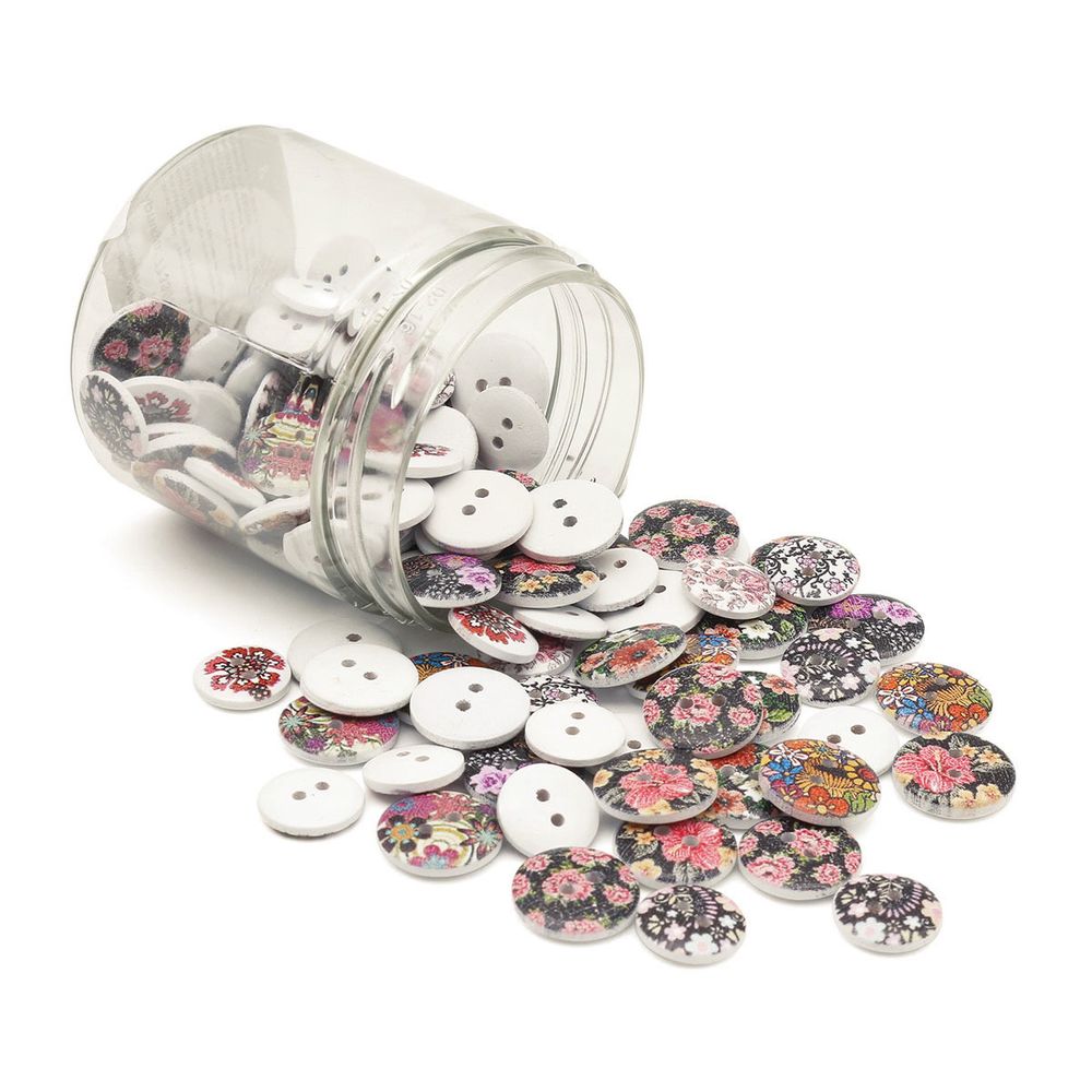 Украшения декоративные пуговицы деревянные Цветочки-лепесточки №12, 15-18 мм, 100 шт