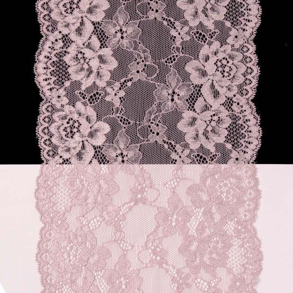 Кружево бельевое эластичное 180 мм / 13.72 м, цв. C344 пудровый