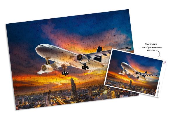 Пазл 1000 элементов, Самолёт над городом, PZL-1000/50, Фрея