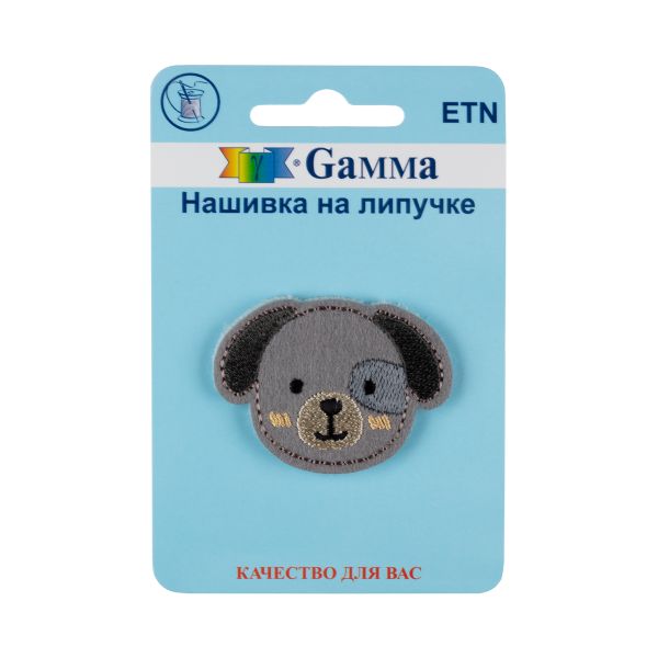 Нашивка на липучке, 1 шт, 01-004 Собачка 4.5х3.2 см, Gamma ETN