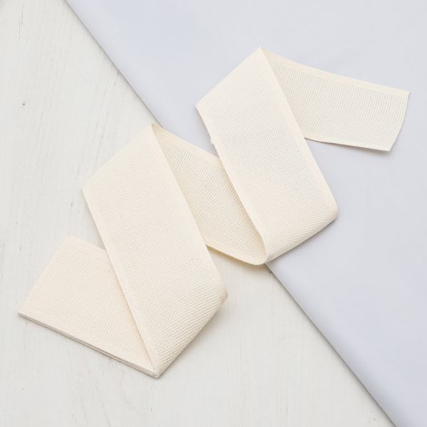 Канва лента 70 мм / 1.5 метра, 100% хлопок Bestex (неотбел/неотбел)