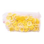 Пуговицы детские Цветочек 24L (15мм), пластик (бело-желтый), 50 шт, Б70Л15(3.02-1023-15)