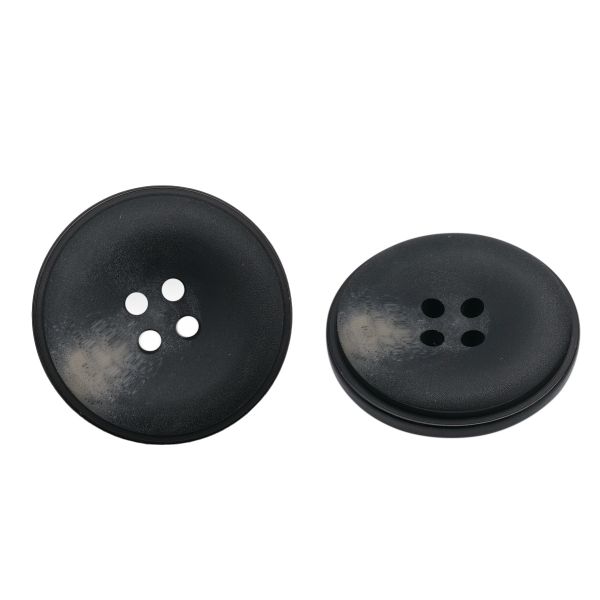 Пуговицы 4 прокола 44L=28 мм, пластик (имитация рога), col.A черный, 36 шт, CN2812