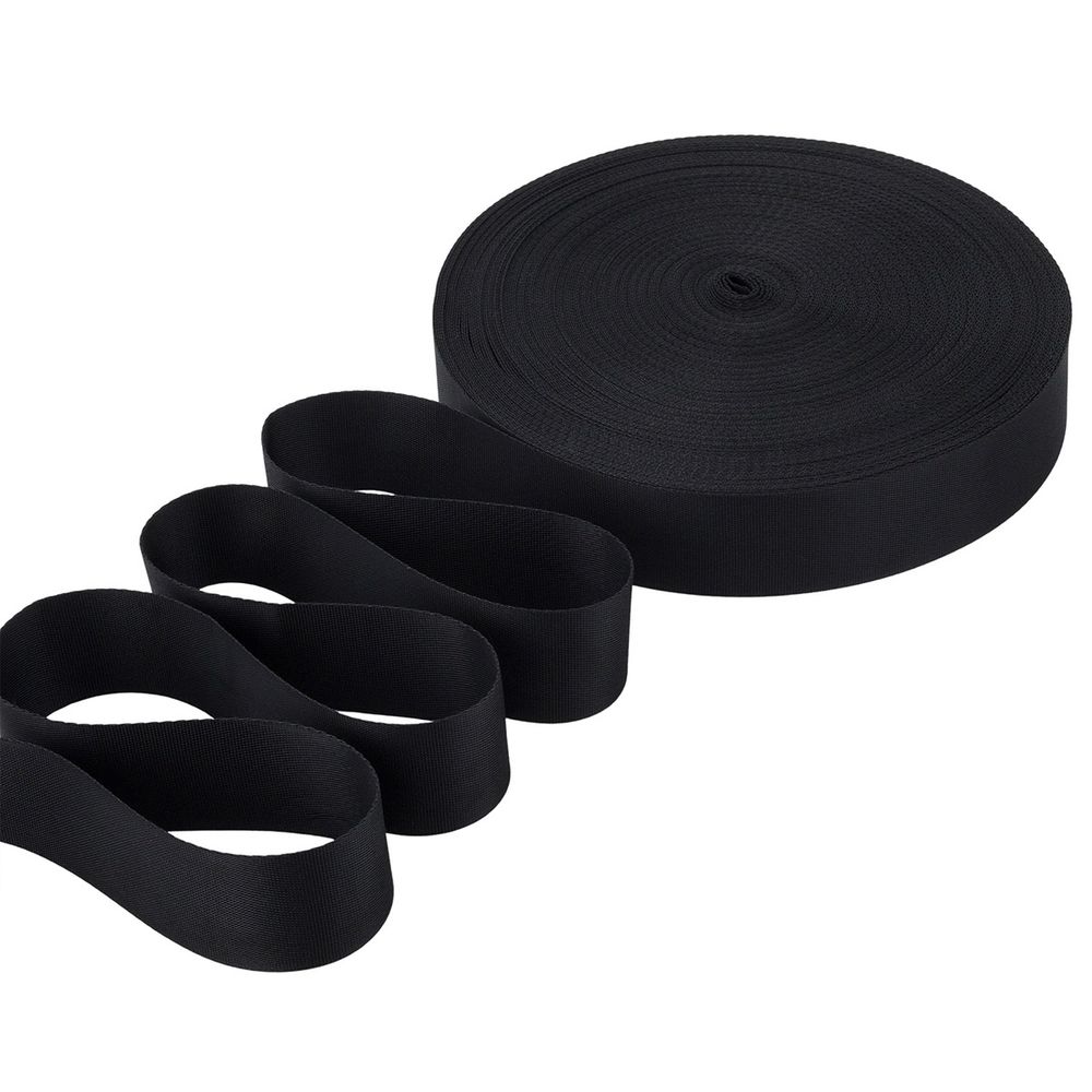 Стропа (ременная лента) 38 мм / 45.5 метров, [17 г/пог.м], черный, ГРХ10034