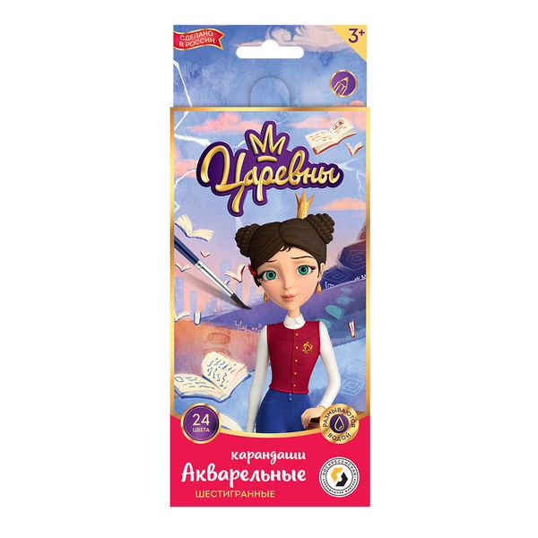 Карандаш акварельный в наборе Дарья заточенный 4х24 цв, ВКФ TSR-WCP-1024