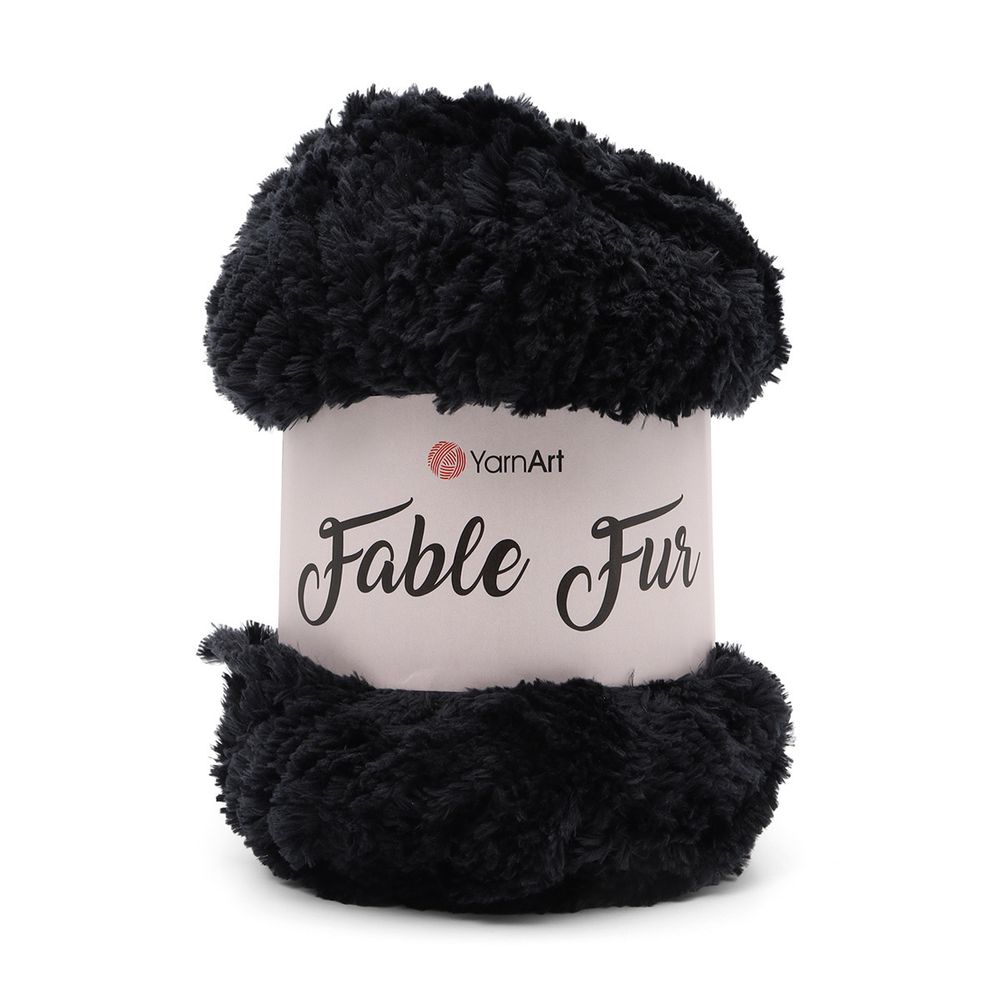 Пряжа YarnArt (ЯрнАрт) Fable Fur / уп.5 мот. по 100 г, 100м, 988 черный /TOS/