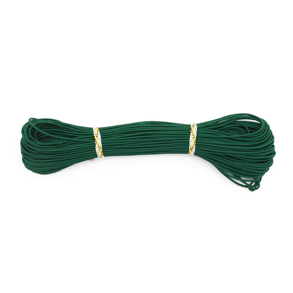 Резинка шляпная (шнур эластичный) ⌀2.0 мм / 30 метров, т.зеленый