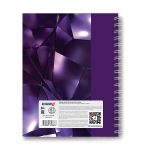 Тетрадь общая с твердой обложкой, глянцевая ламинация A5 96 л. на гребне 65 г/м², белизна 100% 4 шт клетка, 01557 Кристаллы, Светоч Т212