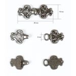 Крючки пришивные декоративные 50х19 мм, металл, т.серебро, 10 шт, BIG