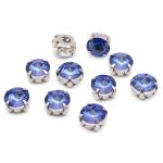 Хрустальные стразы в цапах круглой формы, сапфир 8 мм, 10 шт. Astra&Craft, РЦ014НН8