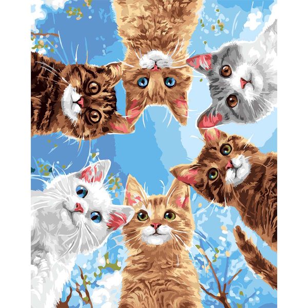 Картина по номерам Glama GLA140, Любопытные коты 40х50 см