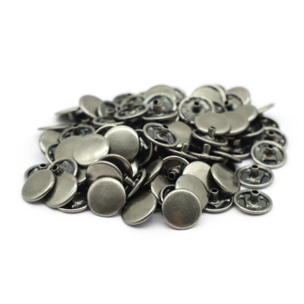 Часть кнопки Альфа (S-образная) ⌀12.5 мм (A-часть), 5/12 темное серебро, 100 шт, BIG