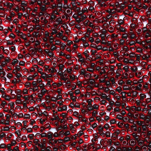 Бисер Astra&Craft 11/0 (2.1 мм), 200 г (10х20 г), цв. 310 красный(цв. черный центр/прозр.с.цвет.центром