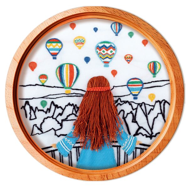 Набор для вышивания нитками Panna Живая картина JK-2348, Увидеть Каппадокию, 15.5х15.5 см