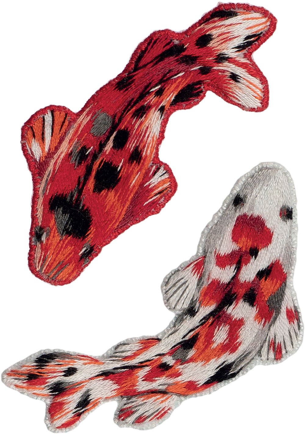 Набор для вышивания нитками Panna, Живая картина Броши. Карпы кои, 3.7x7.5 см