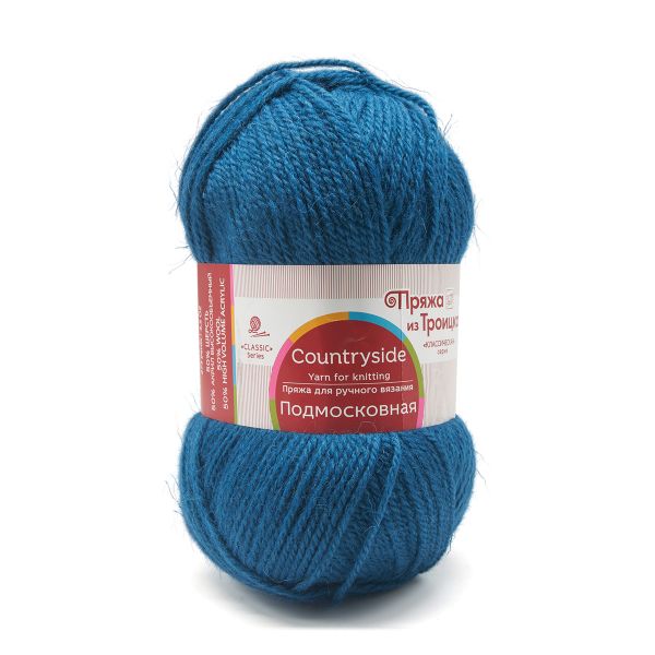 Пряжа Троицкая Подмосковная / уп.10 мот. по 100 г, 250 м, 14 морская волна