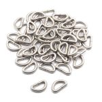 Полукольцо сварное металл внутр. 12 мм (внешн. 17х11 мм, ⌀2.5 мм), 50 шт, серебро ГР, 6046