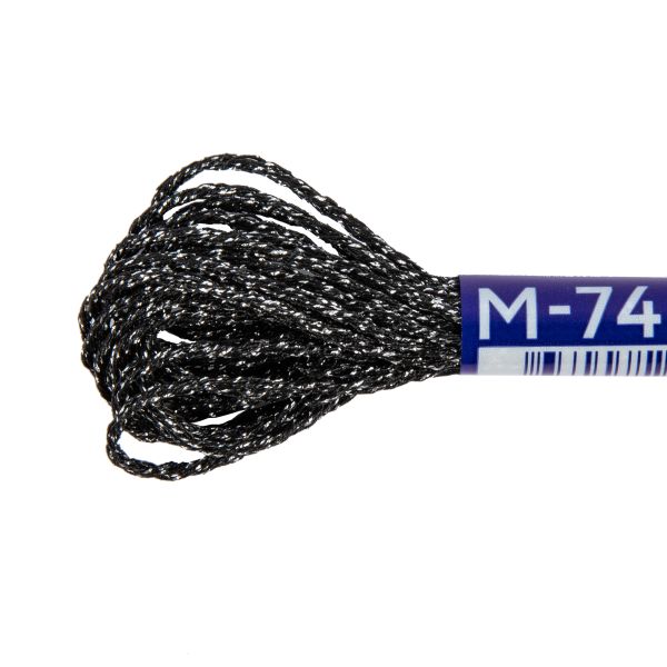 Мулине Gamma металлик NM 12 мотков по 6 метров, M-74 черный/серебристый, Gamma MOULINE