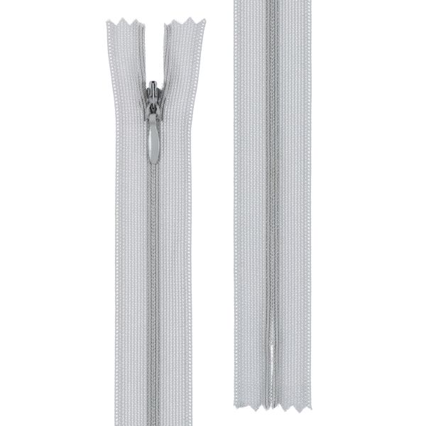Молния потайная (скрытая) Т3 (3 мм) 1 зам., н/раз., 60 см, пластик, 349 св.серый, G013P Gamma 10 шт
