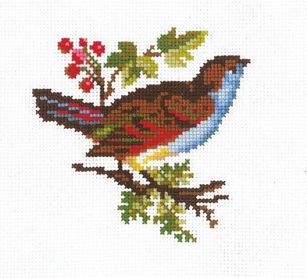 Набор для вышивания нитками Сделай своими руками, Птичка (11х11 см) 16х16 см