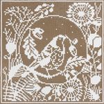 Алмазная (кристальная) мозаика Фрея, Кружевная птица, 24,5х24,5 см