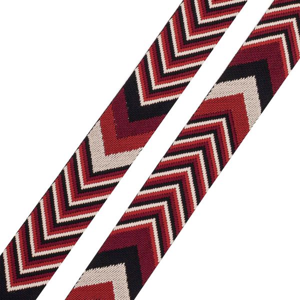 Стропа (ременная лента) 38 мм / 45.72 метра, [38.82 г/пог.м], с принтом 2-сторонняя, D160 красный/бордовый/бежевый, 3Al354