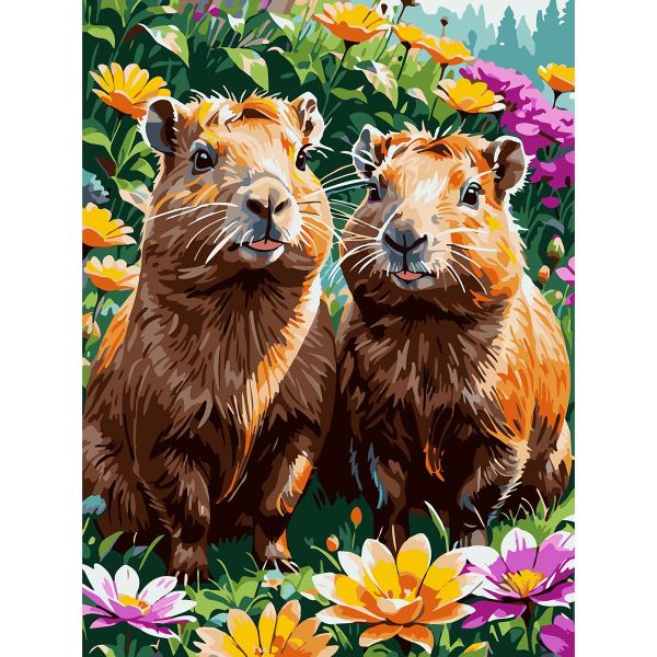 Картина по номерам Cristyle ST021, Пара капибар, 30х40 см