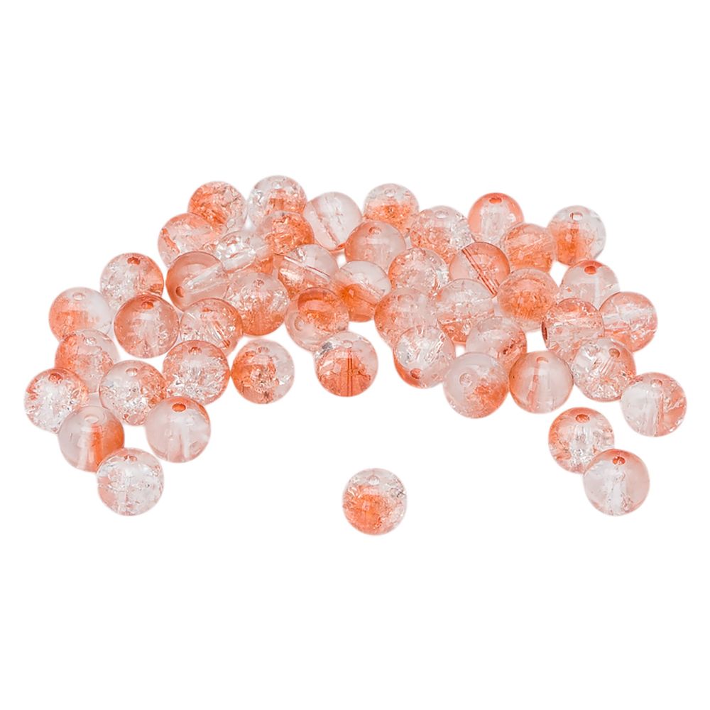 Бусины стекло ⌀8 мм, кракле, 46 шт, Astra&Craft, SY 18 градиент прозрачный/бежевый, 1301138