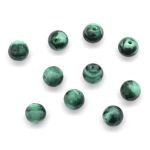 Бусины из смолы, имитация камня 11 мм, 10 шт в упак, малахит /TOS/