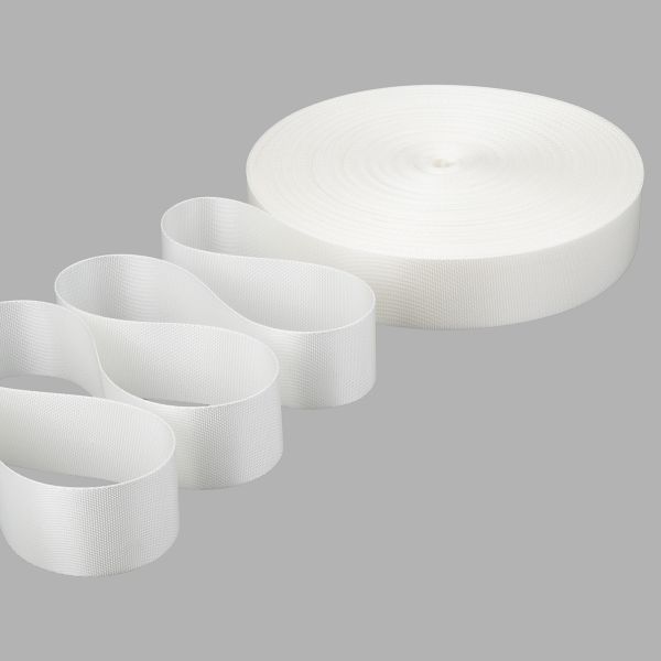 Стропа (ременная лента) 38 мм / 45.5 метров, [17 г/пог.м], белый цв. 501, ГРХ10034