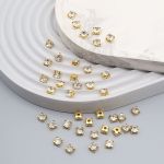 Хрустальные стразы в цапах/золото, 6мм, 40 шт, Astra&Craft, 01 прозрачный, 4AR169/176