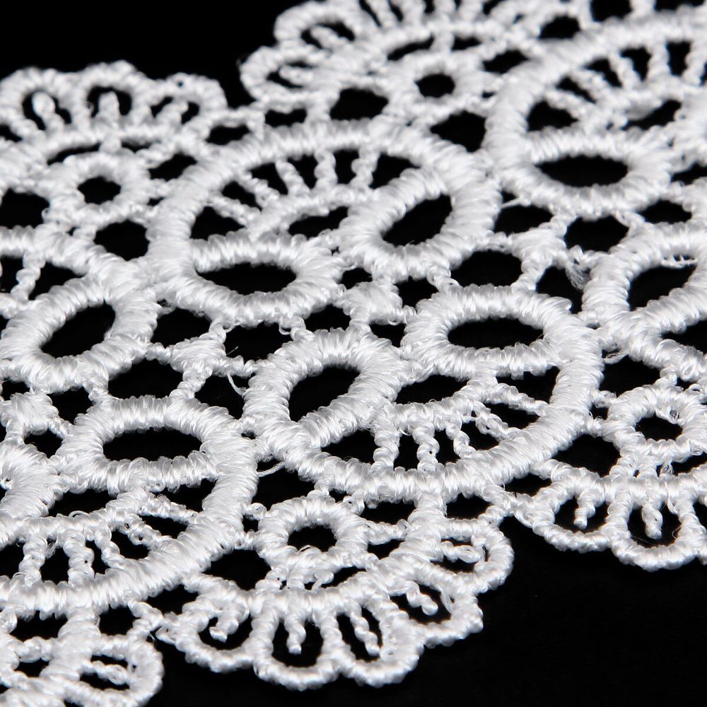 Кружево гипюр (плетёное) 65 мм / 9.14 метров, C501 белый