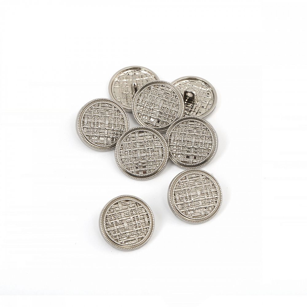 Пуговицы металлические на ножке 28L-18 мм, С-MP06 цв.серебро, 10 шт