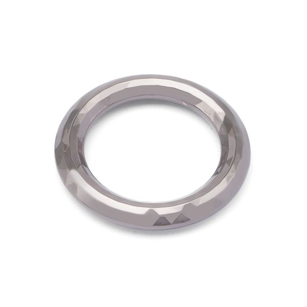 Кольцо литое металл in ⌀18 мм (25 мм внешн.), граненое (Pewter олово (чер.никель)), 4 шт, MB199