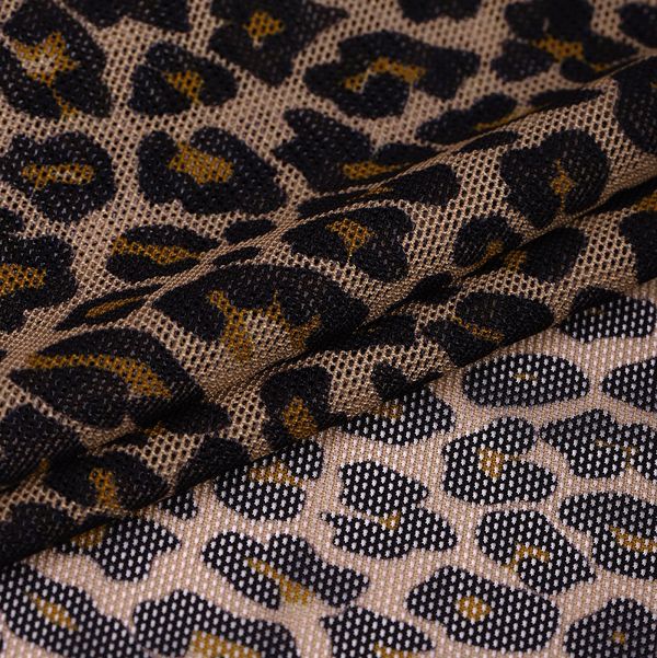 Сетка бельевая эластичная 100 г/м², шир.160 см / 3 метра, принт Леопард /SZ025816.06/